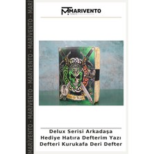 Delux Serisi Arkadaşa Hediye Hatıra Defterim Yazı Defteri Kurukafa Deri Defter