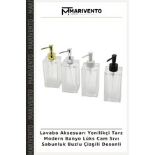 Lavabo Aksesuarı Yenilikçi Tarz Modern Banyo Lüks Cam Sıvı Sabunluk Buzlu Çizgili Desenli