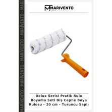 Delux Serisi Pratik Rulo Boyama Seti Dış Cephe Boya Rulosu - 20 cm - Turuncu Saplı