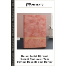 Delux Serisi Öğrenci Gereci Planlayıcı Yazı Defteri Desenli Deri Defter