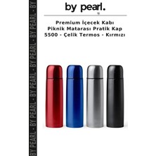 Premium Içecek Kabı Piknik Matarası Pratik Kap 5500 - Çelik Termos - Kırmızı