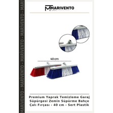 Premium Yaprak Temizleme Garaj Süpürgesi Zemin Süpürme Bahçe Çalı Fırçası - 40 cm - Sert Plastik