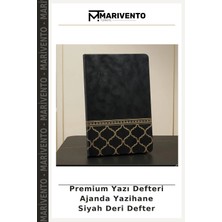 Premium Yazı Defteri Ajanda Yazihane Siyah Deri Defter
