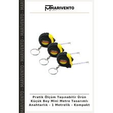 Pratik Ölçüm Taşınabilir Ürün Küçük Boy Mini Metre Tasarımlı Anahtarlık - 1 Metrelik - Kompakt
