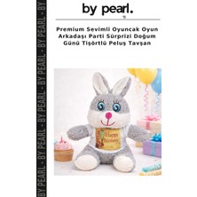 Premium Sevimli Oyuncak Oyun Arkadaşı Parti Sürprizi Doğum Günü Tişörtlü Peluş Tavşan