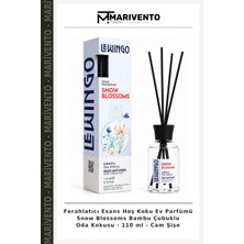 Ferahlatıcı Esans Hoş Koku Ev Parfümü Snow Blossoms Bambu Çubuklu Oda Kokusu - 110 ml - Cam Şişe