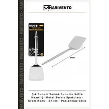 Şık Sunum Yemek Sunumu Sofra Hazırlığı Metal Servis Spatulası - Krom Renk - 27 cm - Paslanmaz Çelik