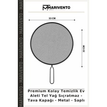 Premium Kolay Temizlik Ev Aleti Tel Yağ Sıçratmaz - Tava Kapağı - Metal - Saplı