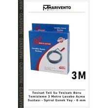 Tesisat Teli Su Tesisatı Boru Temizleme 3 Metre Lavabo Açma Sustası - Spiral Esnek Yay - 6 mm