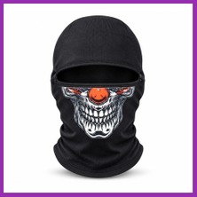 Salmore Unisex Şık Palyaço Desenli Balaklava Kışlık Tam Yüz Maske Termal Nefes Alan Esnek Kask Altı Boyunluk Bty