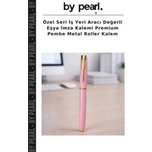 Özel Seri Iş Yeri Aracı Değerli Eşya Imza Kalemi Premium Pembe Metal Roller Kalem