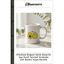 Premium Doğum Günü Sürprizi Çay Keyfi Sevimli Avokado Çift Baskılı Kupa Bardak