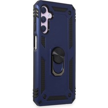 Efnaz Style Samsung Galaxy A14 4g Kılıf Sofya Yüzüklü Silikon Kapak - Lacivert