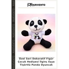 Özel Seri Dekoratif Figür Çocuk Hediyesi Ilginç Eşya Tişörtlü Panda Oyuncak