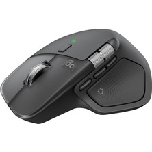 Universal Mx Master 4 Dokunsal Geri Bildirim Özellikli Kablosuz Mouse, Bluetooth, Ultra Hızlı Kaydırma, Çoklu Cihaz Özelliği, 8000 Dpı, Optik Sensör, Sessiz, Koyu Gri
