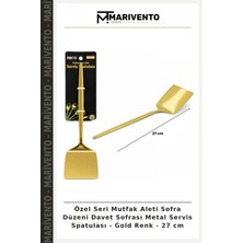 Özel Seri Mutfak Aleti Sofra Düzeni Davet Sofrası Metal Servis Spatulası - Gold Renk - 27 cm