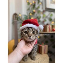 Universal Yeni Yıl Kedi Şapkası Lastikli Yılbaşı Şapkası Yetişkin Kedi