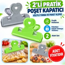Efnaz Style 2li Pratik Torba Paket ve Poşet Kapatıcı Kilitli Klips Mandal