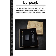 Özel Üretim Sunum Seti Erkek Aksesuarı Kullanışlı Takım Kalem Çakmak Anahtarlık 3& 039;LÜ Set