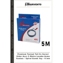 Premium Tesisat Teli Ev Gereci Gider Açıcı 5 Metre Lavabo Açma Sustası - Spiral Esnek Yay - 6 mm