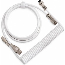 Universal Ajazz AK680 Max%68 Manyetik Switch Oyuncu Klavyesi, Coiled Kablo, 3000MAH, 8000Hz Kablolu-1000Hz Kablosuz Polling Rate, Rgb Arkadan Aydınlatmalı Mekanik Klavye (Beyaz Lacivert)
