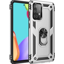 Efnaz Style Samsung Galaxy A33 5g Kılıf Sofya Yüzüklü Silikon Kapak - Gümüş