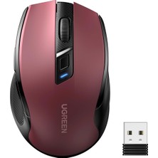 Universal 4000 Dpı Ergonomik Sessiz Kablosuz Optik Mouse, Kırmızı, 25752