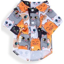 Universal Kedi Desen Baskılı Kedi Gömleği Pet Gömlek (Kedi Desen, X-Small)
