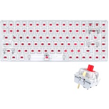 Universal Leananen K840 Type-C Kablolu Klananye LED Rgb 104 Tuşlu Şeffaf Tuş Takımı Gökkuşağı Renler Mekanik Oyuncu Işıklı Klananye Ergonomik Tasarım Bilgisayar Pc Için Gaming Keyboard Kırmızı Switch - Şeffaf