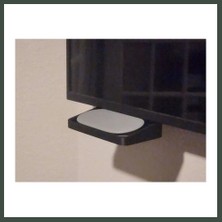 Bezos 3D Baskı Tv Altı Medya Oynatıcı Rafı Ayak Deliğine Monte Küçük Cihaz Standı Modem ve Streamer Rafı Siyah Nhr