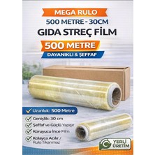 TeknoKapsül Gıda Streç Film, 500 Metre x 30 Cm, Şeffaf