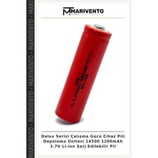 Delux Serisi Çalışma Gücü Cihaz Pili Depolama Ünitesi 14500 1200MAH 3.7V Li-Ion Şarj Edilebilir Pil