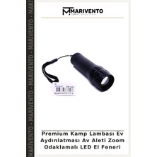 Premium Kamp Lambası Ev Aydınlatması Av Aleti Zoom Odaklamalı LED El Feneri