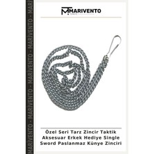 Özel Seri Tarz Zincir Taktik Aksesuar Erkek Hediye Single Sword Paslanmaz Künye Zinciri