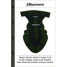 Delux Serisi Askeri Yama Cırt Cırtlı Single Sword 3D Plastik Mak Özel Kuvvetler Arması Patch