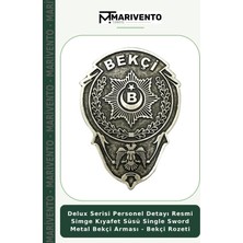 Delux Serisi Personel Detayı Resmi Simge Kıyafet Süsü Single Sword Metal Bekçi Arması - Bekçi Rozeti