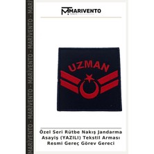 Özel Seri Rütbe Nakış Jandarma Asayiş (Yazılı) Tekstil Arması Resmi Gereç Görev Gereci