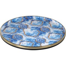 LuckyArt Lucky Art Blue Herıtage Dekoratıf Tepsı 41Cm