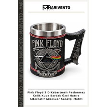Pink Floyd 3 D Kabartmalı Paslanmaz Çelik Kupa Bardak Özel Hatıra Alternatif Aksesuar Sanatçı Motifi