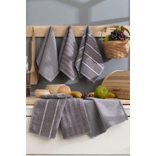 Mira Home 6 Lı El Yüz Mutfak Havlusu Seti Sophia 30 x 50 cm (Antrasit)