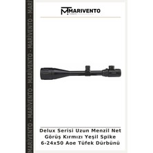 Delux Serisi Uzun Menzil Net Görüş Kırmızı Yeşil Spike 6-24X50 Aoe Tüfek Dürbünü