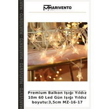 Premium Balkon Işığı Yıldız 10M 60 LED Gün Işığı Yıldız Boyutu:3,5cm Mz-16-17