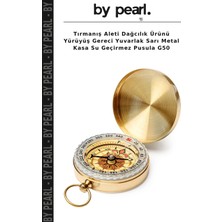 Tırmanış Aleti Dağcılık Ürünü Yürüyüş Gereci Yuvarlak Sarı Metal Kasa Su Geçirmez Pusula G50