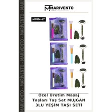 Özel Üretim Masaj Taşları Taş Set Mujgan 3lu Yeşim Taşı Seti