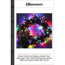 Delux Serisi Ev Dekoru Renkli Süs Oda Işığı 10M 100 LED Boncuk Lamba Rgb Işık Siyah Kablo Mz-18-10