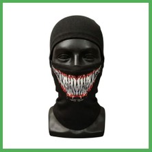 Astraltech Unisex Tam Yüz Balaklava Diş Desenli Kışlık Maske Nefes Alan Esnek Kask Altı Boyunluk Yumuşak Viskoz Bezoss