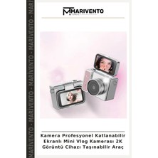 Kamera Profesyonel Katlanabilir Ekranlı Mini Vlog Kamerası 2k Görüntü Cihazı Taşınabilir Araç