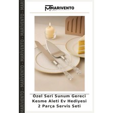 Özel Seri Sunum Gereci Kesme Aleti Ev Hediyesi 2 Parça Servis Seti
