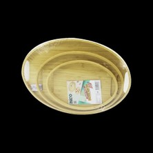 Yakup Tokatlı Moda Ytm Bambu Ahşap Oval Tepsi 3 Boy