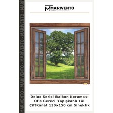 Delux Serisi Balkon Koruması Ofis Gereci Yapışkanlı Tül Çiftkanat 130X150 cm Sineklik